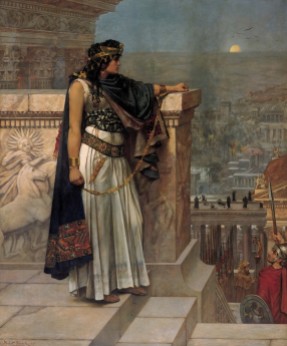 Herbert Schmalz - L'ultimo sguardo della regina Zenobia su Palmira durante l'assedio romano.